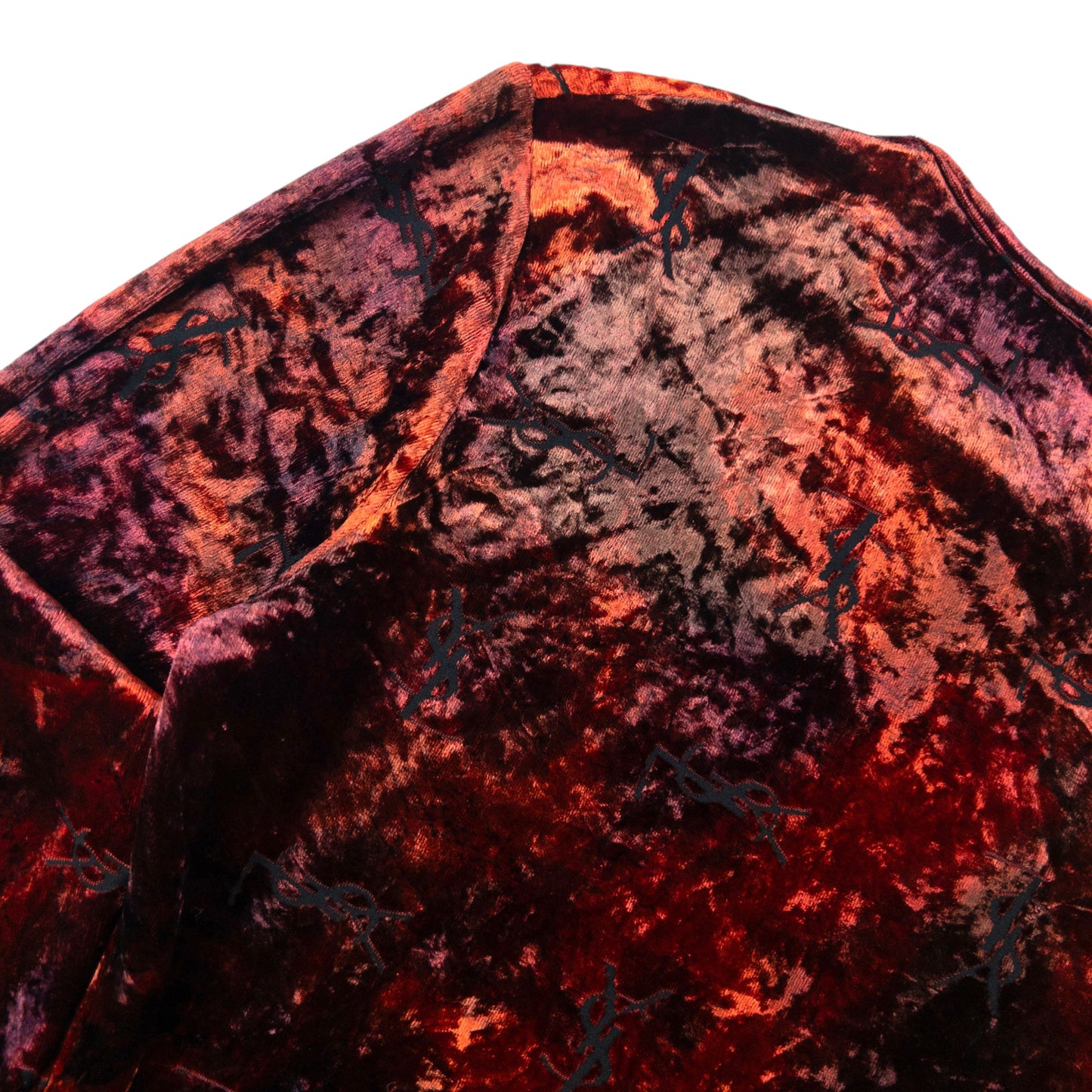 Vintage 80s YSL Yves Saint Laurent Velour Monogram Long Sleeved Top Womens Size S