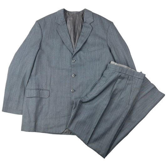 Vintage 80s YSL Yves Saint Laurent Striped Jacket & Trousers Suit Set Size XXL