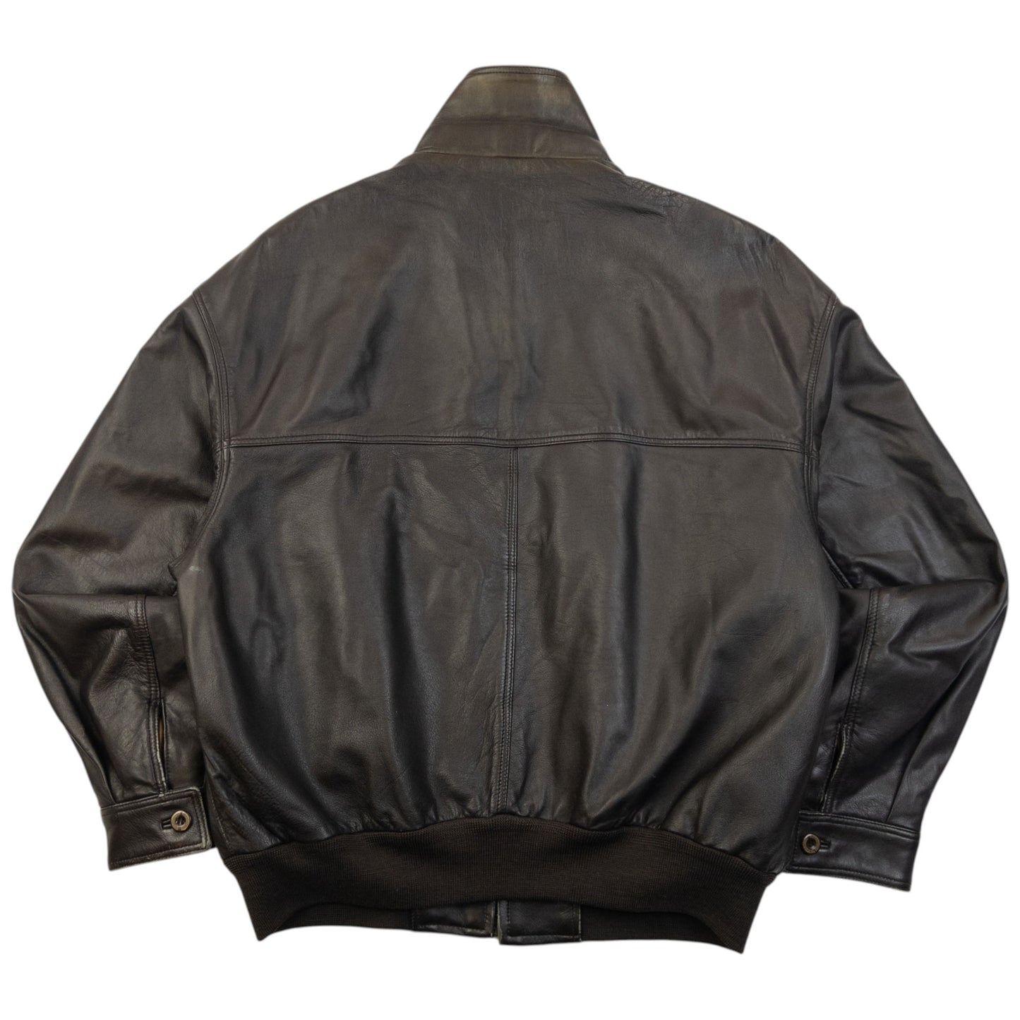 Vintage 2000s Burberry Nova Check Lined Leather Jacket Size XL