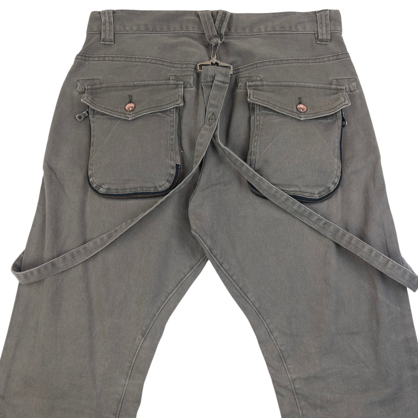 Vintage 2000s PPFM Curved Stacked Leg Denim Jeans With Suspenders Size W32