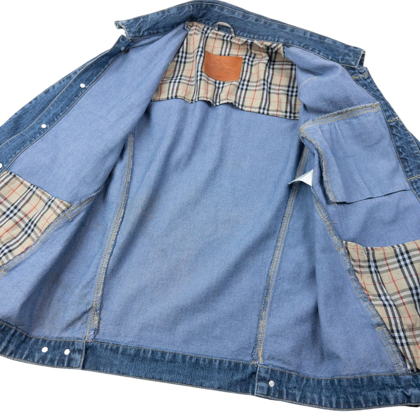 Vintage 2000s Burberry Button Up Denim Jacket Size M