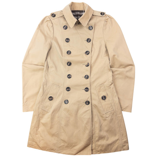 Vintage 2000s Burberry Blue Label Nova Check Lined Trench Jacket Womens Size M