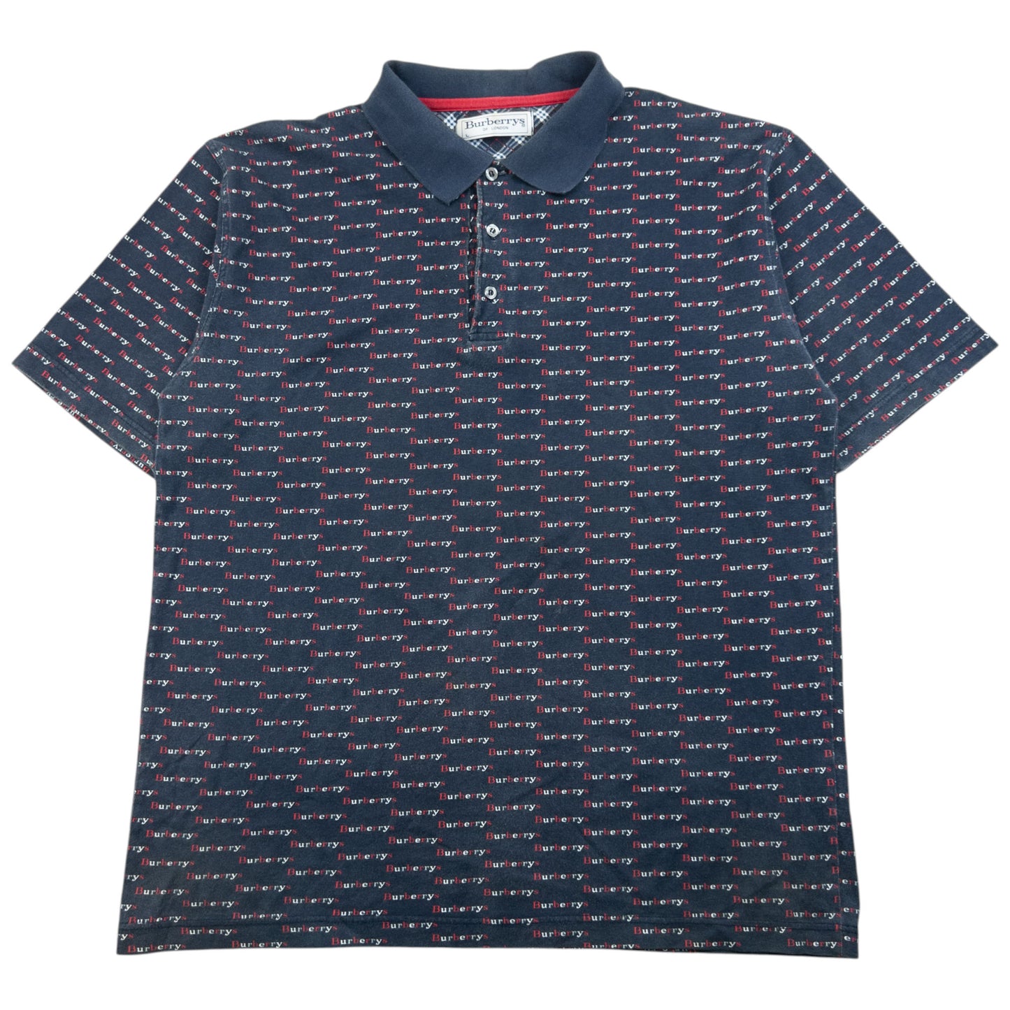 Vintage 90s Burberry Monogram Polo Shirt Size M