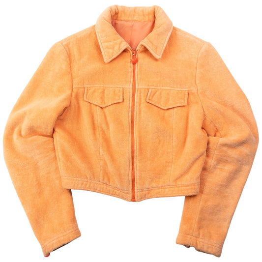 Vintage 90s Versace Mare Terry Cloth Cropped Jacket Womens Size M