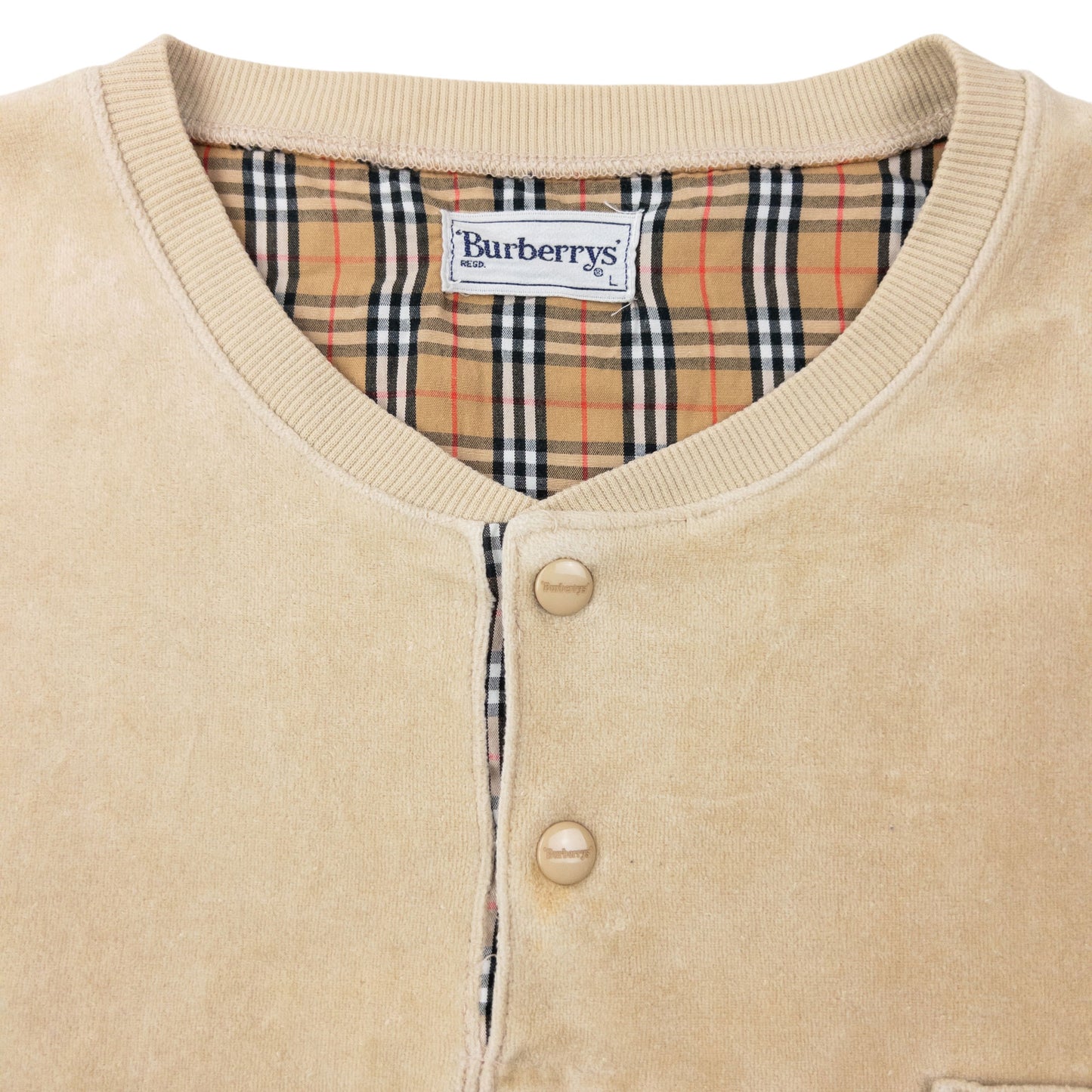 Vintage 90s Burberry Velour Jumper Size L
