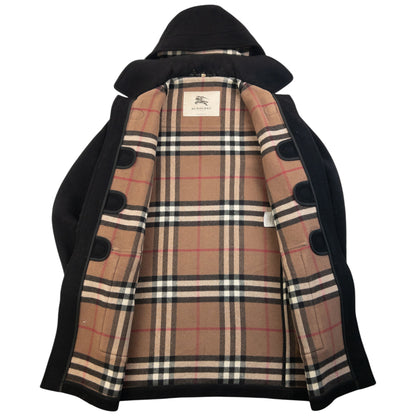 Vintage Burberry Nova Check Lined Wool Duffle Jacket Size L