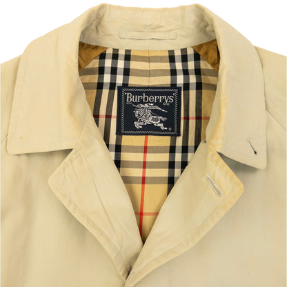Vintage 90s Burberry Nova Check Lined Trench Jacket Size M