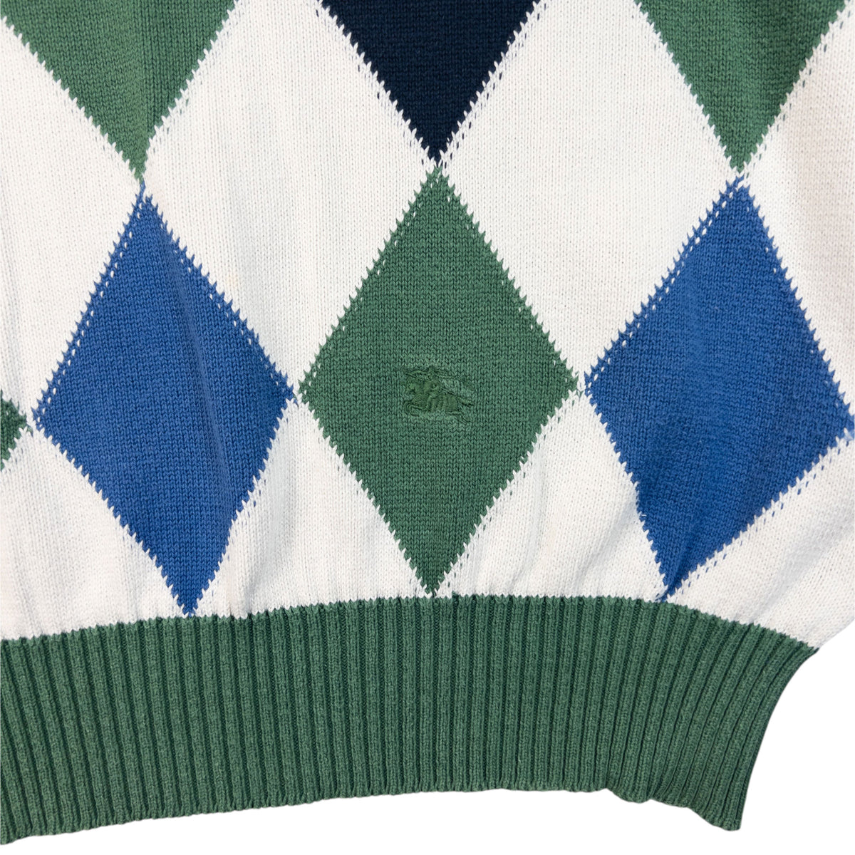 Vintage 90s Burberry Argyle Pattern Jumper Size M