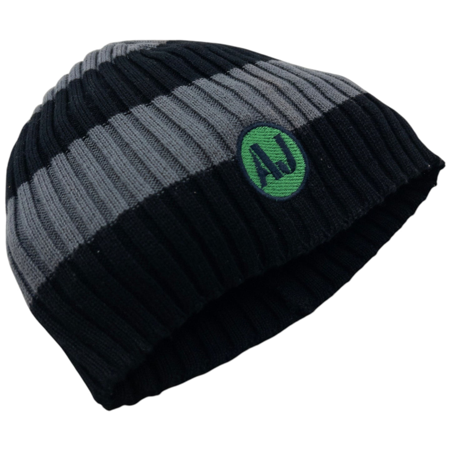 Vintage 2000s Armani Jeans Ribbed Stripe Beanie Hat