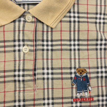Vintage 90s Burberry Nova Check Polo Shirt Womens Size M