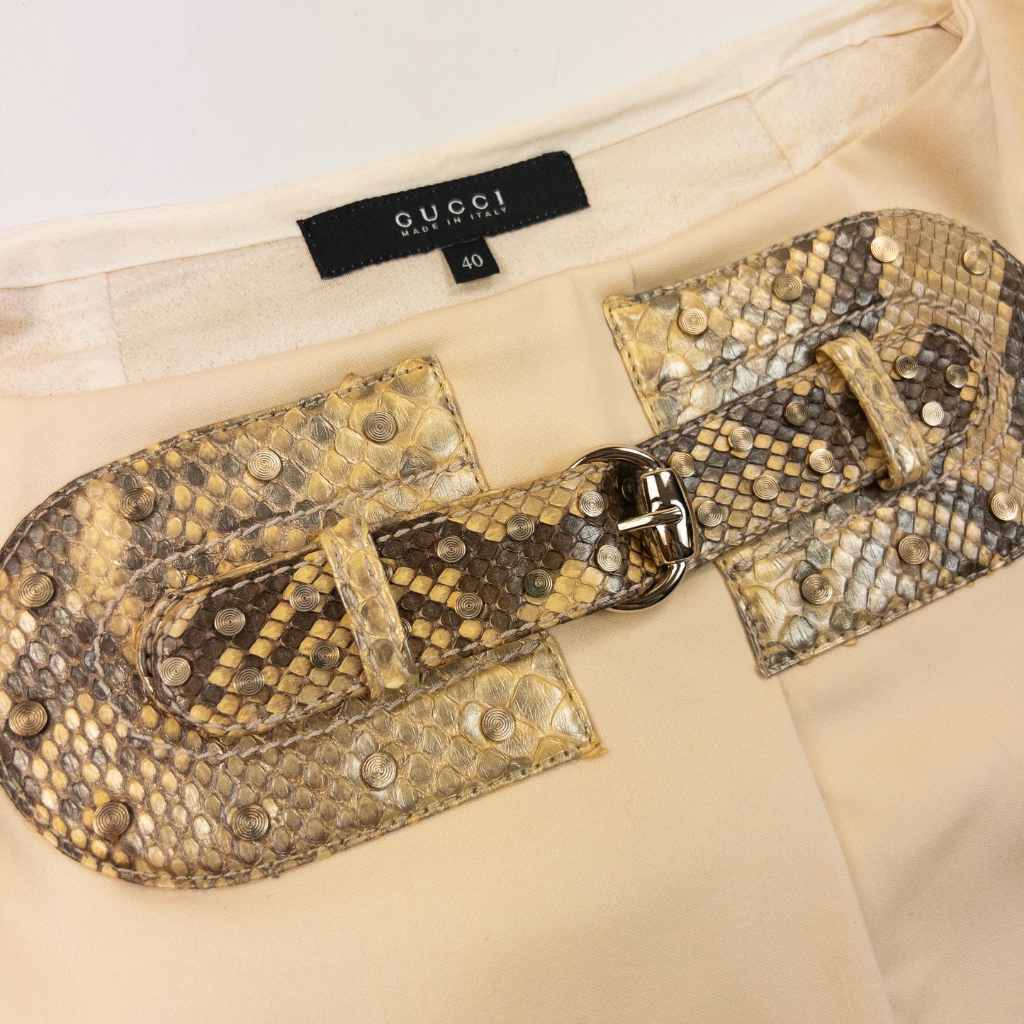 Vintage 2000s Gucci Snakeskin Buckle Skirt Womens Size W26