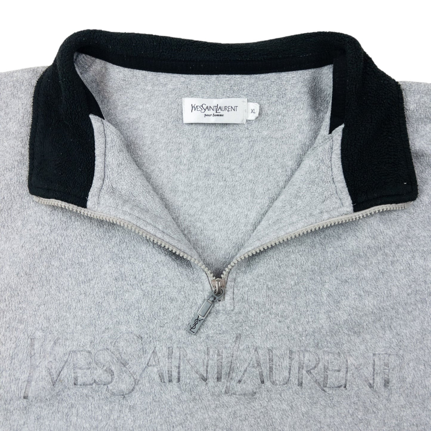 Vintage 2000s YSL Yves Saint Laurent Q Zip Fleece Sweatshirt Size XL