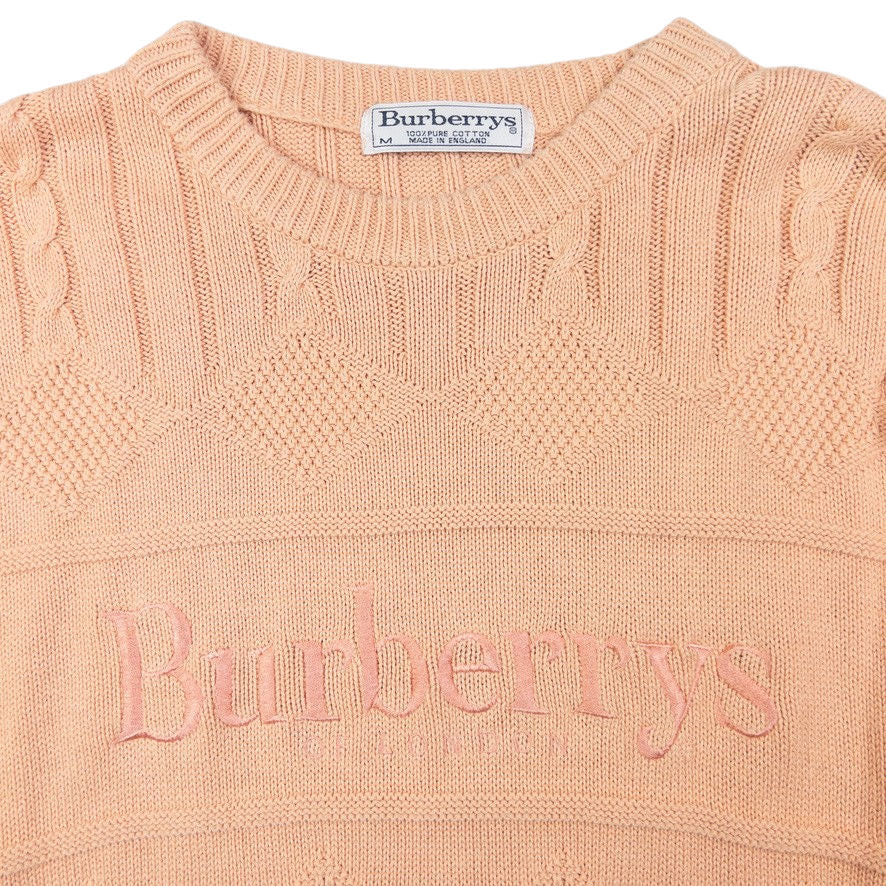 Vintage Burberry Embroidered Knit Jumper Size M