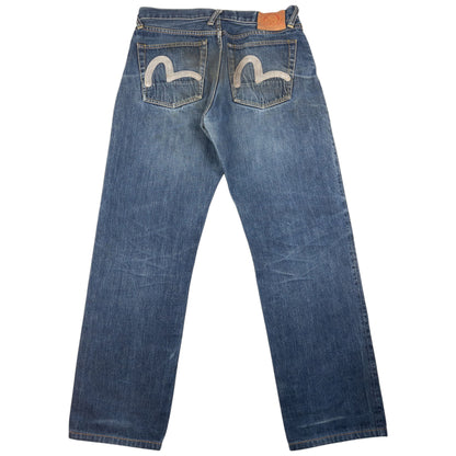 Vintage Evisu Double Gull Embroidered Japanese Denim Jeans Size W32