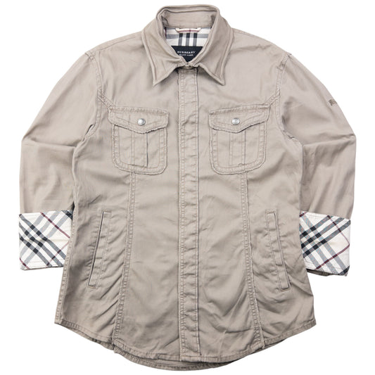 Vintage Burberry Black Label Nova Check Cuff Jacket Womens Size M