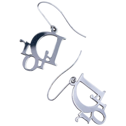 Vintage 2000s Dior By John Galliano Silver Logo Earrings