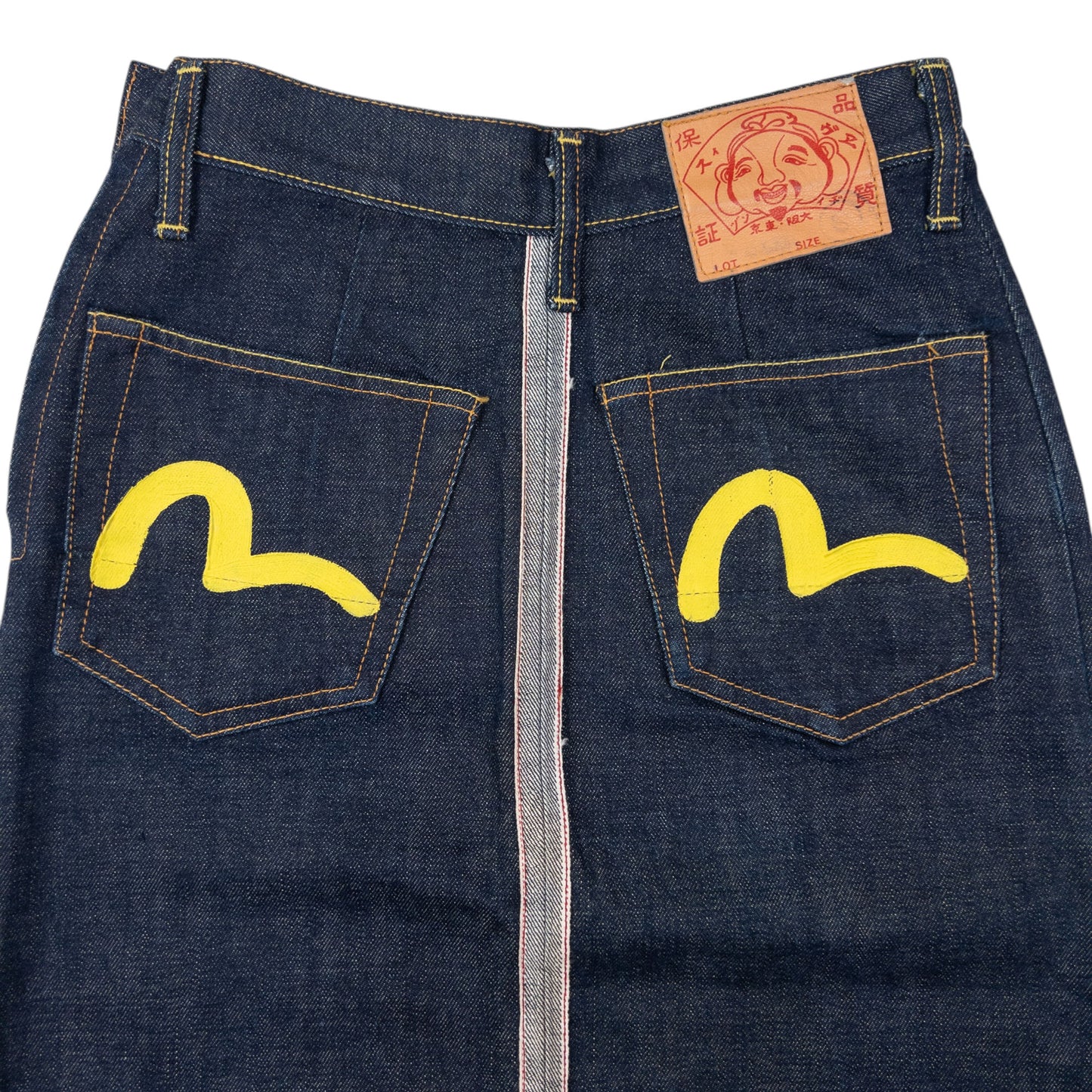 Vintage Evisu Double Gull Japanese Denim Skirt Womens Size W26