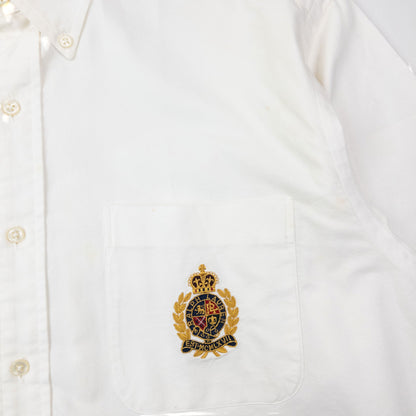 Vintage 90s Ralph Lauren Blaire Crest Long Sleeve Button Up Shirt Size L