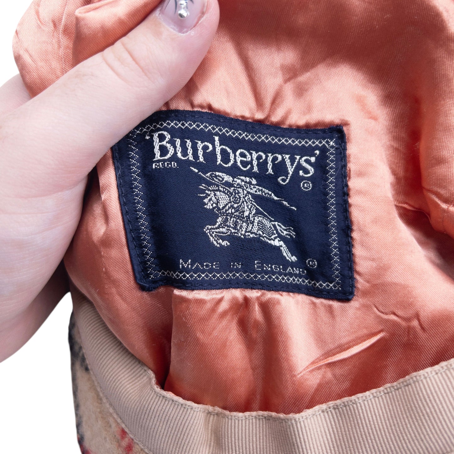 Vintage 90s Burberry Nova Check Wool Flat-Cap Hat