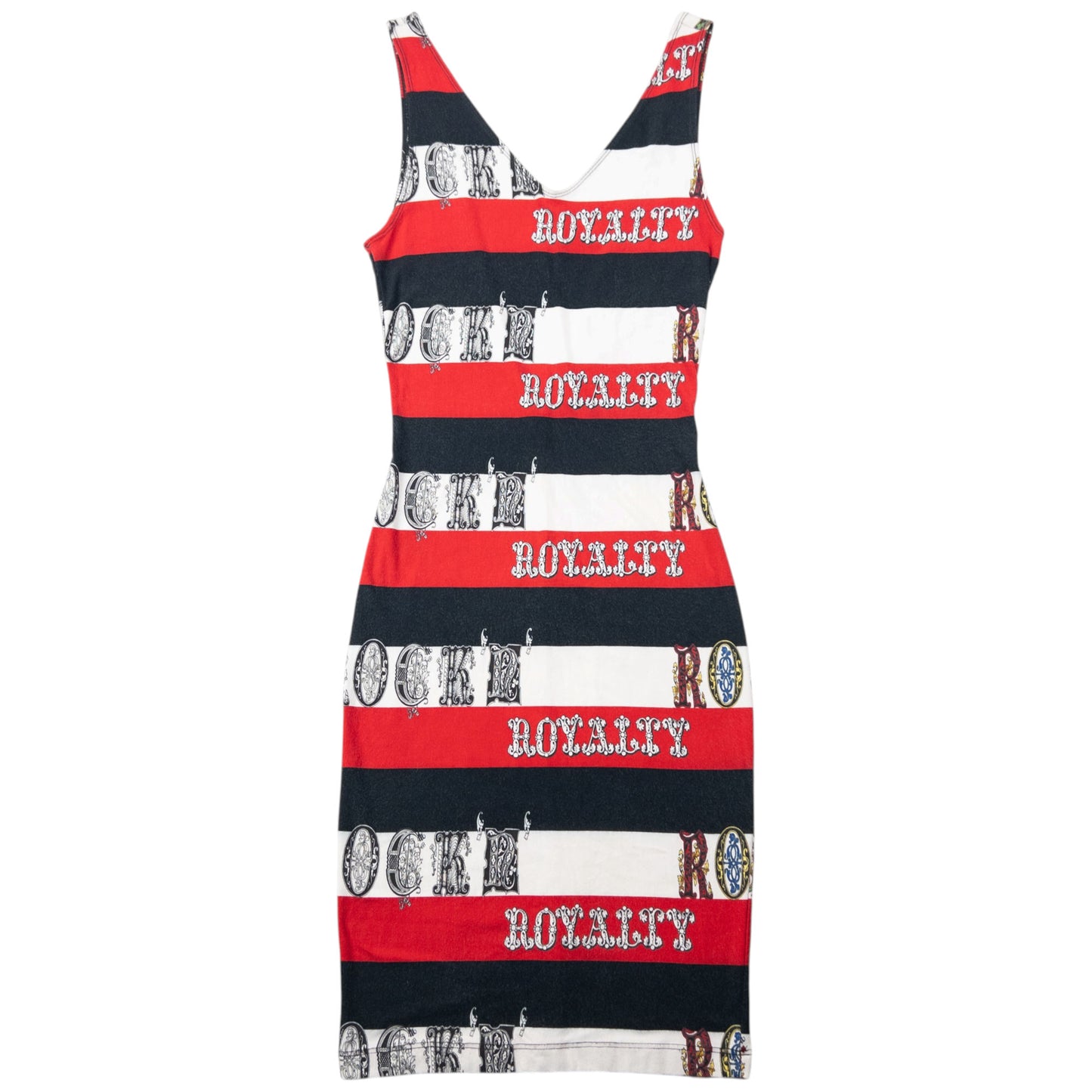 Vintage 90s Versace Jeans Couture Rock Royalty Striped Dress Womens Size S