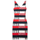 Vintage 90s Versace Jeans Couture Rock Royalty Striped Dress Womens Size S