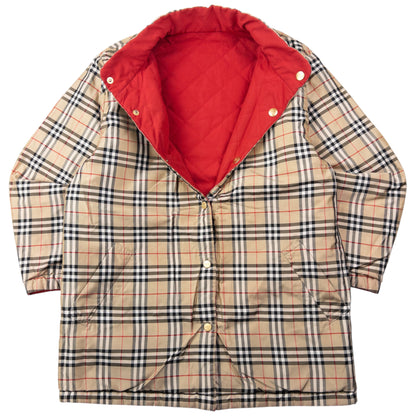 Vintage 90s Burberry Nova Check Quilted Reversible Jacket Size M
