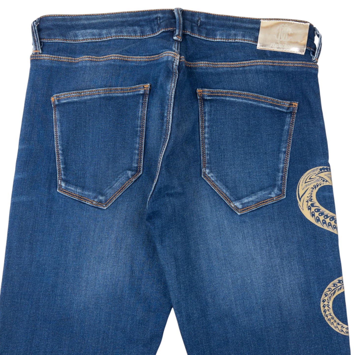 Vintage 2000s Roberto Cavalli Tribal Snake Skinny Jeans Womens Size W30