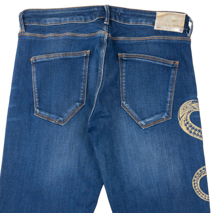 Vintage 2000s Roberto Cavalli Tribal Snake Skinny Jeans Womens Size W30