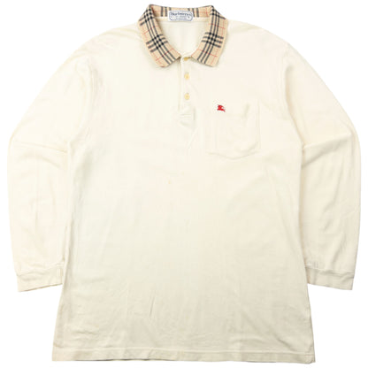 Vintage 90s Burberry Nova Check Collar Long Sleeve Polo Shirt Size M