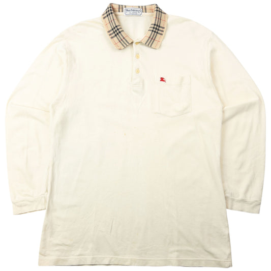 Vintage 90s Burberry Nova Check Collar Long Sleeve Polo Shirt Size M