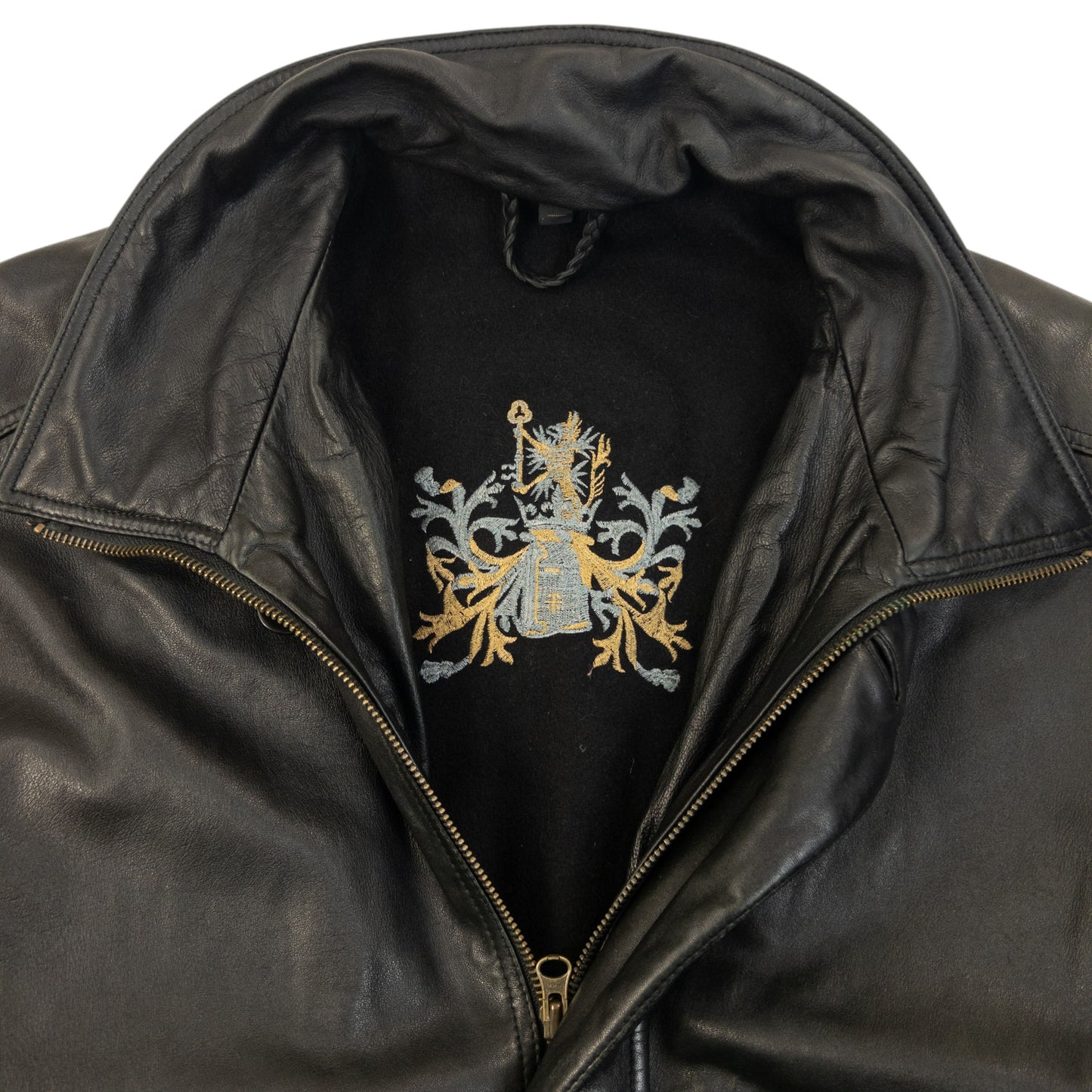 Vintage 90s Hugo Boss Zip Up Leather Jacket Size L