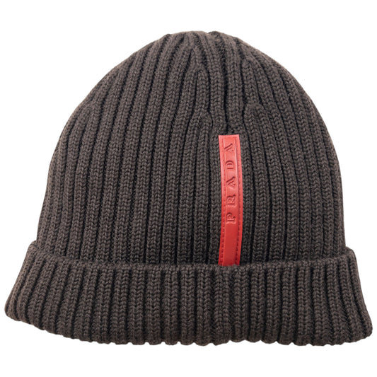Vintage 2000s Prada Sport Ribbed Knit Beanie Hat