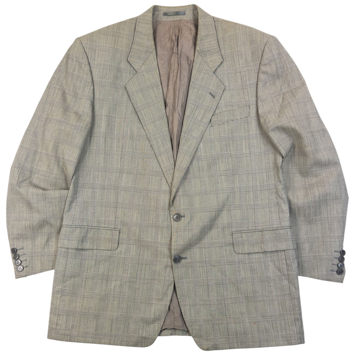 Vintage 90s YSL Yves Saint Laurent Checkered Jacket & Trousers Suit Set Size M