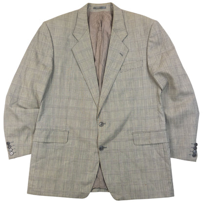 Vintage 90s YSL Yves Saint Laurent Checkered Jacket & Trousers Suit Set Size M