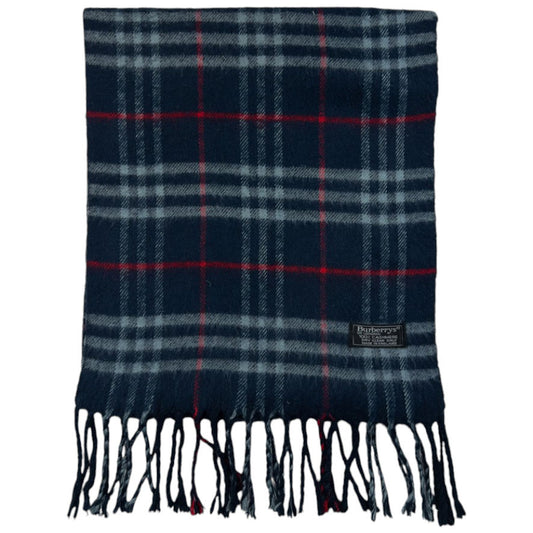 Vintage Burberry Nova Check Cashmere Tassel Scarf