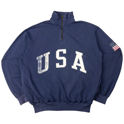 Vintage Polo Ralph Lauren USA Q Zip Sweatshirt Size L