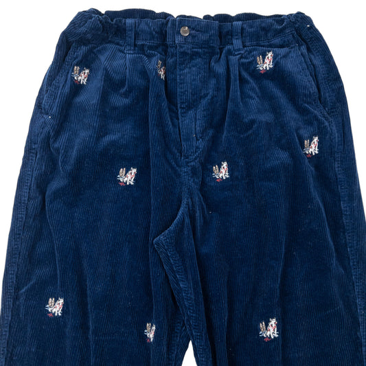 Vintage 2000s Polo Ralph Lauren Embroidered Dog Corduroy Trousers Size XL