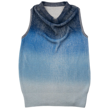 Vintage 80s Issey Miyake Gradient Knit Top & Skirt Set Womens Size M