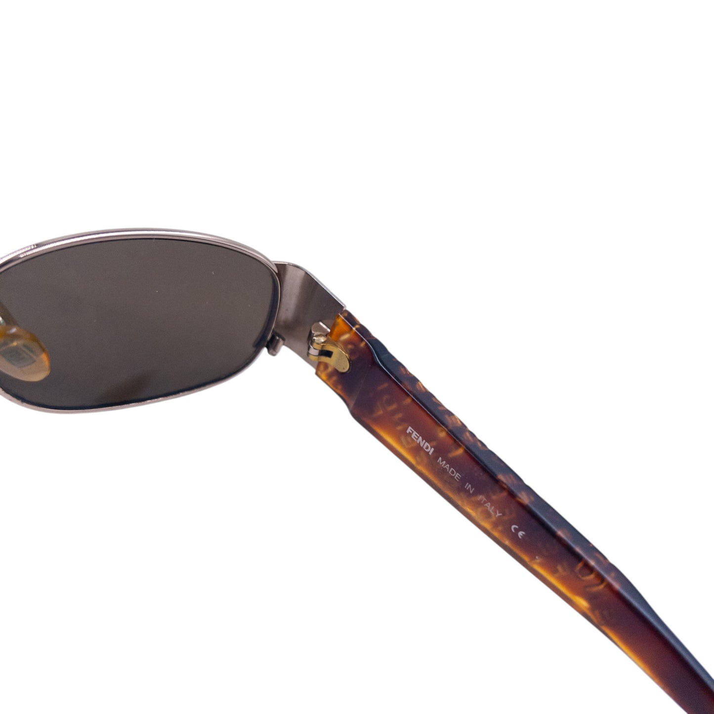 Vintage 90s Fendi Embossed Monogram Tortoise Shell Sunglasses