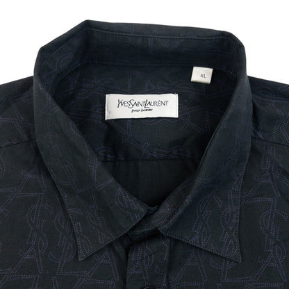 Vintage 2000s YSL Yves Saint Laurent Monogram Long Sleeve Button Up Shirt Size XL