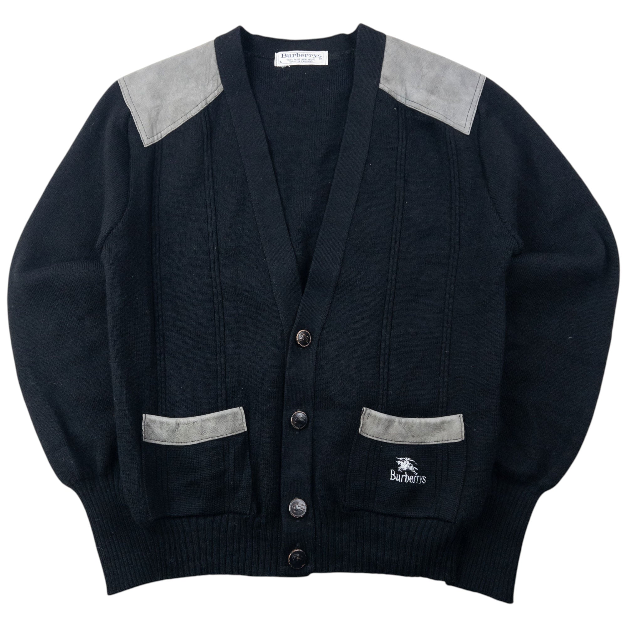 Vintage 80s Burberry Wool Cardigan Size S