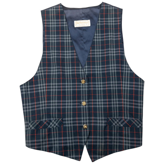 Vintage 90s Burberry Nova Check Waistcoat Womens Size S