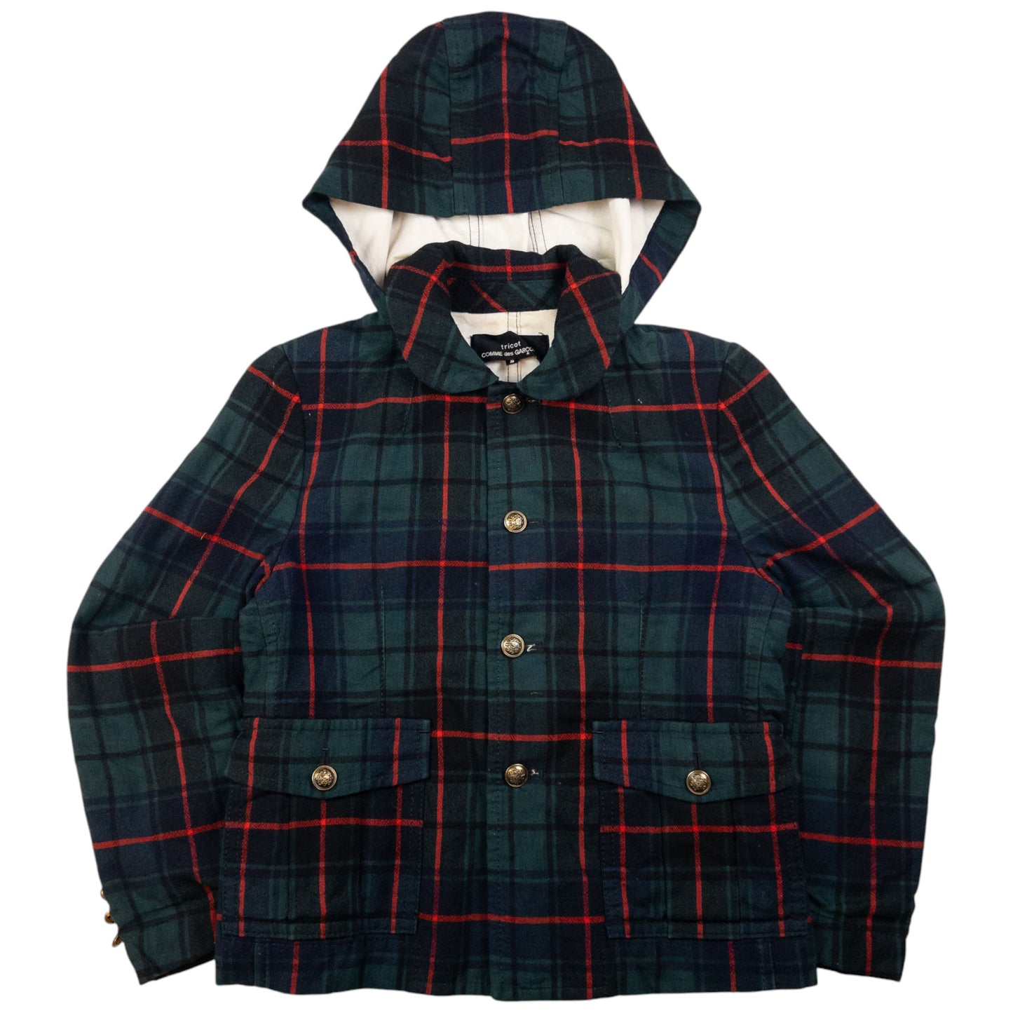 Vintage Comme Des Garçons Tricot Button Up Tartan Jacket Womens Size S