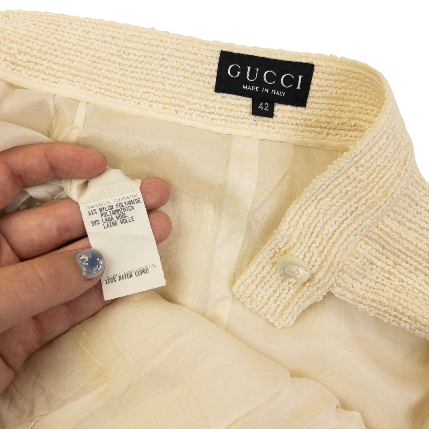 Vintage 90s Gucci By Ribbed Skirt Womens Size W24