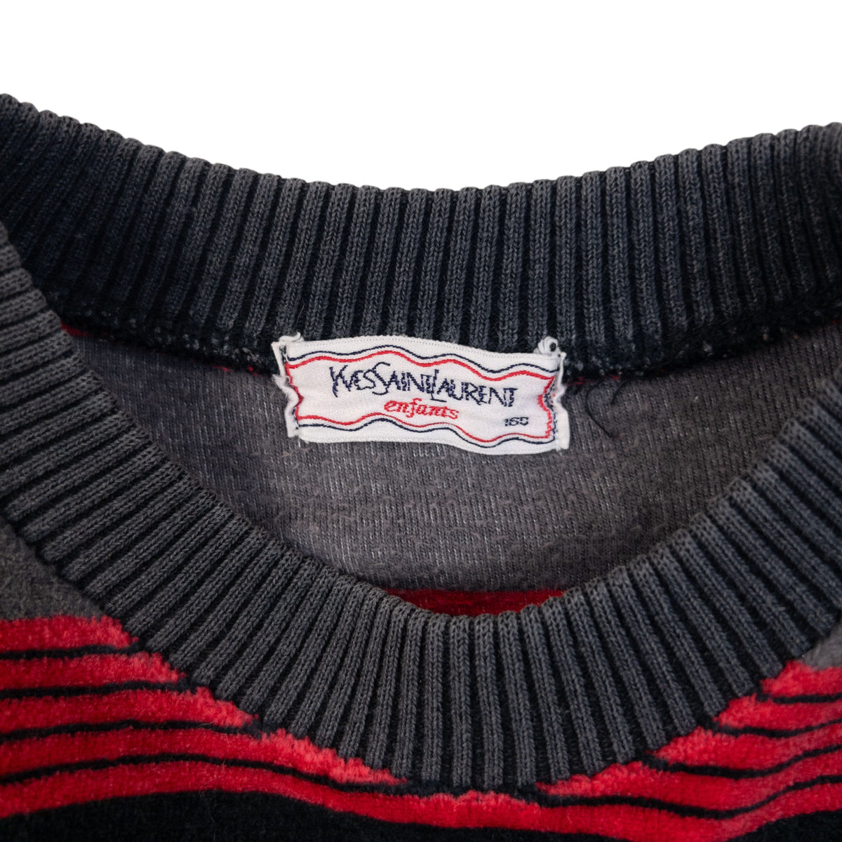 Vintage 80s YSL Yves Saint Laurent Striped Velour Sweatshirt Womens Size S