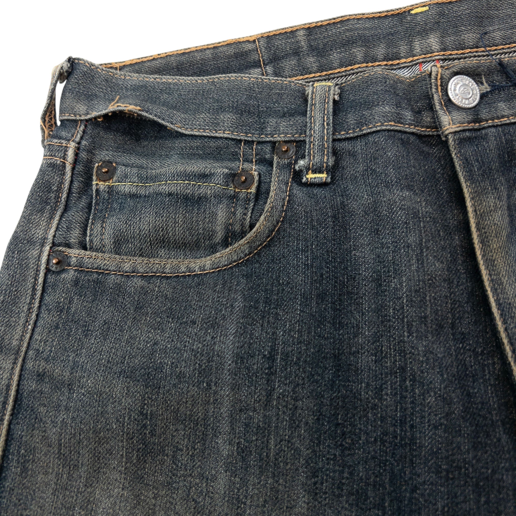 Vintage Sugoi Embroidered Koi Fish Japanese Denim Jeans Size W30