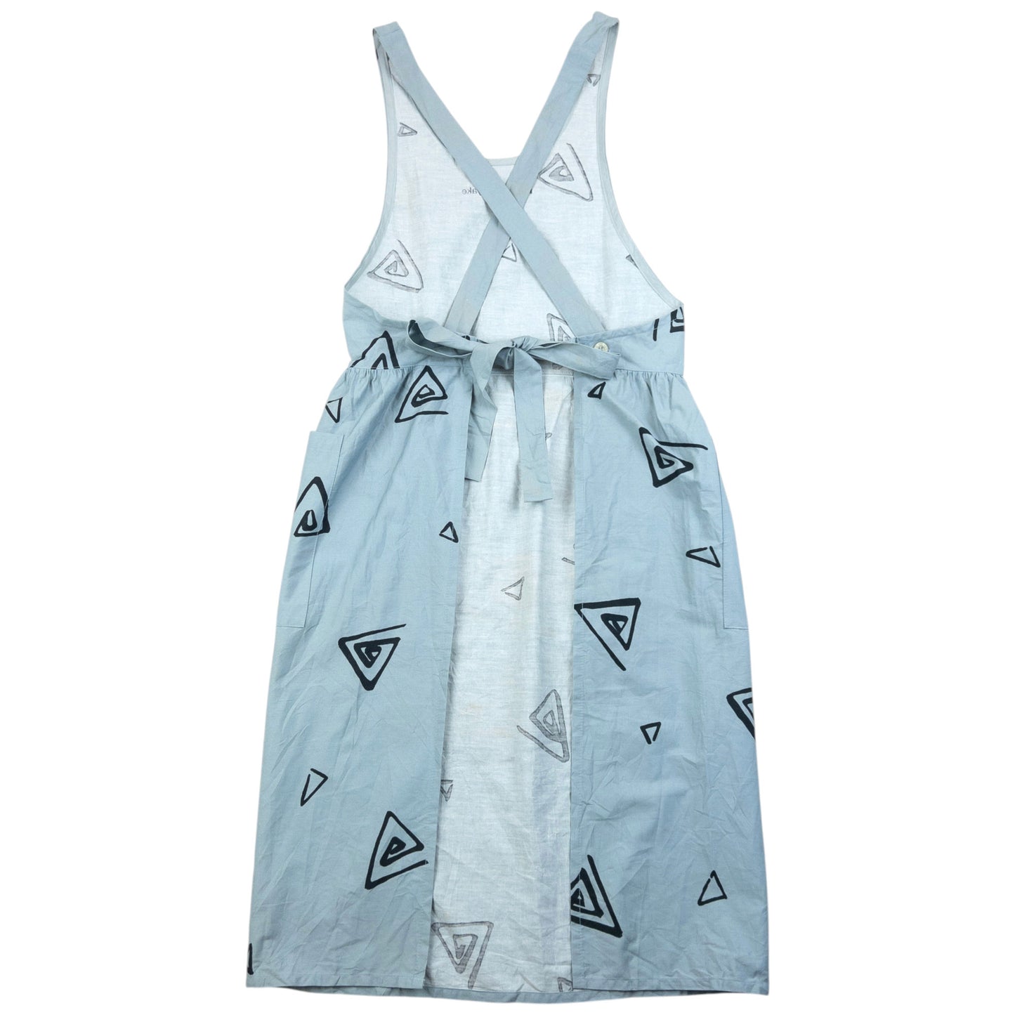 Vintage 90s Issey Miyake Triangle Print Tie Back Apron