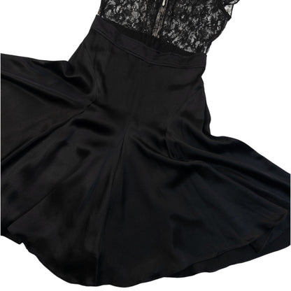 Vintage 2000s Dolce & Gabbana Lace Top Silk Dress Womens Size S