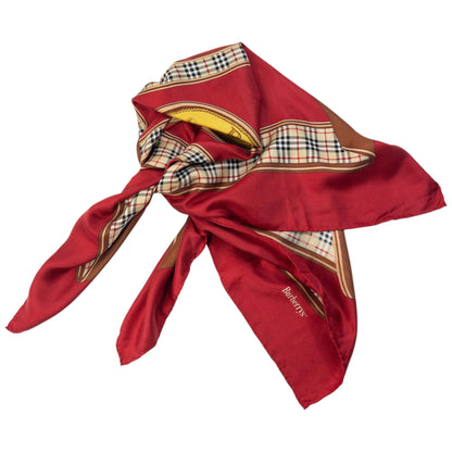 Vintage 90s Burberry Nova Check Silk Scarf