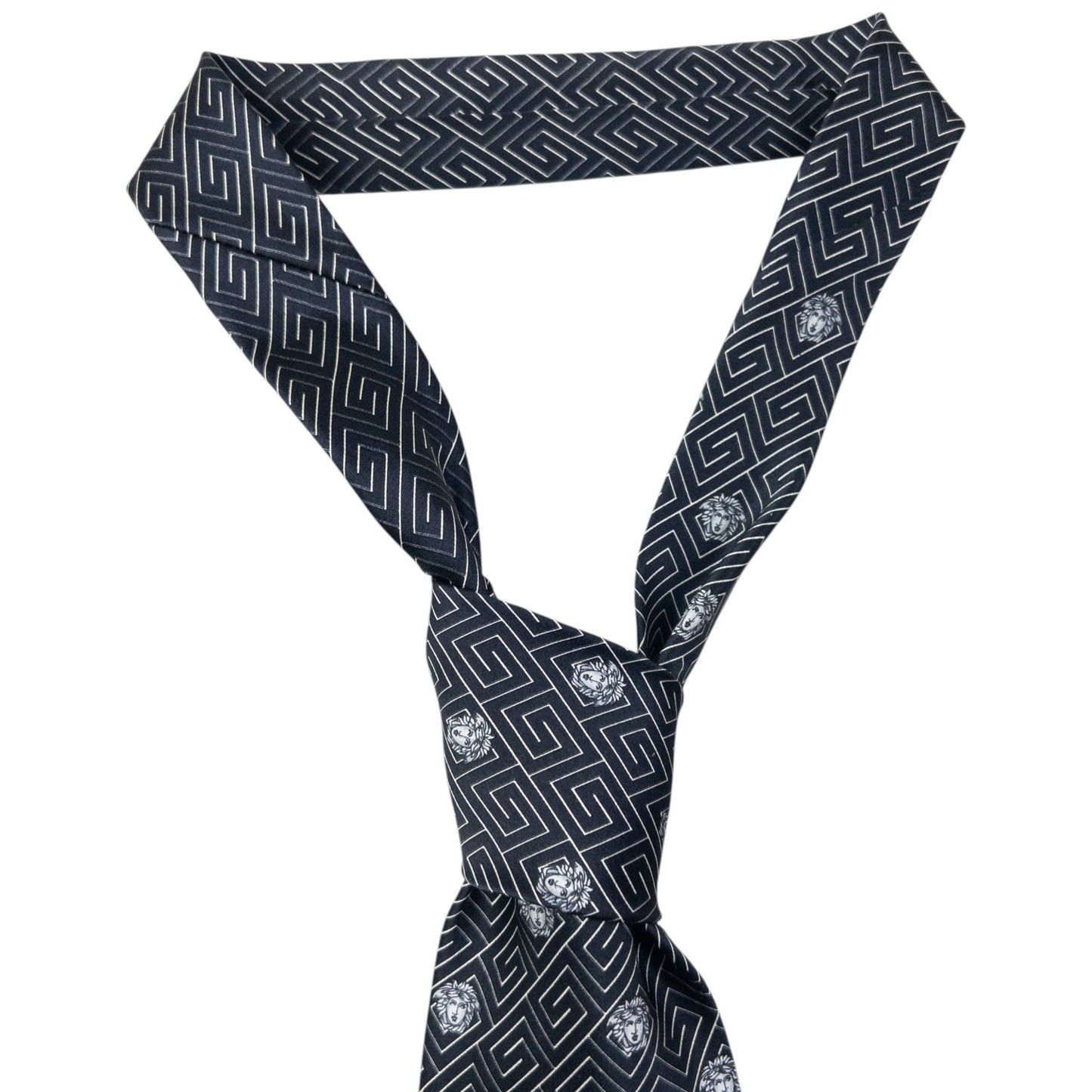 Vintage 90s Gianni Versace Medusa Monogram Silk Tie